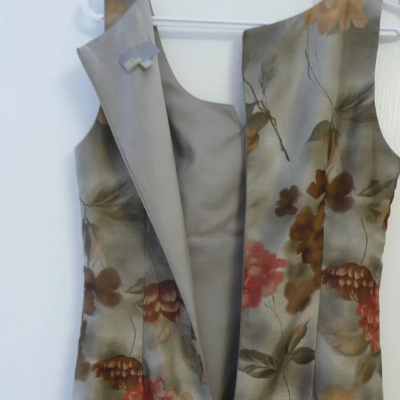 Linea Domani Women's Floral Semi Fitted Sleeveless Dress Sweetheart Neck Size 8 - Picture 8 of 10